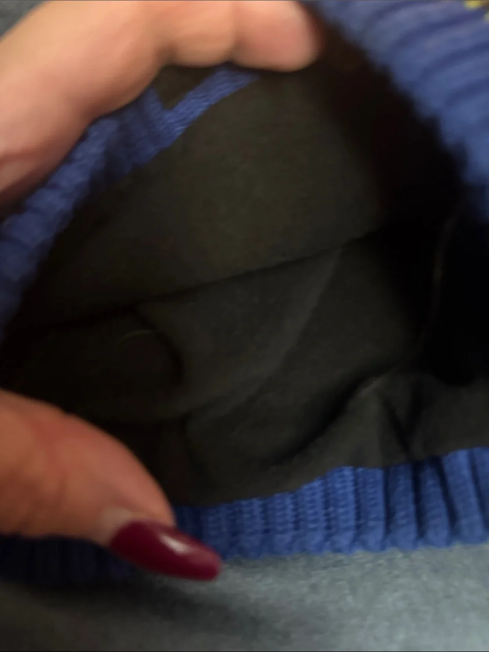 all in motion Royal Blue, Yellow and Black Striped Knit Beanie